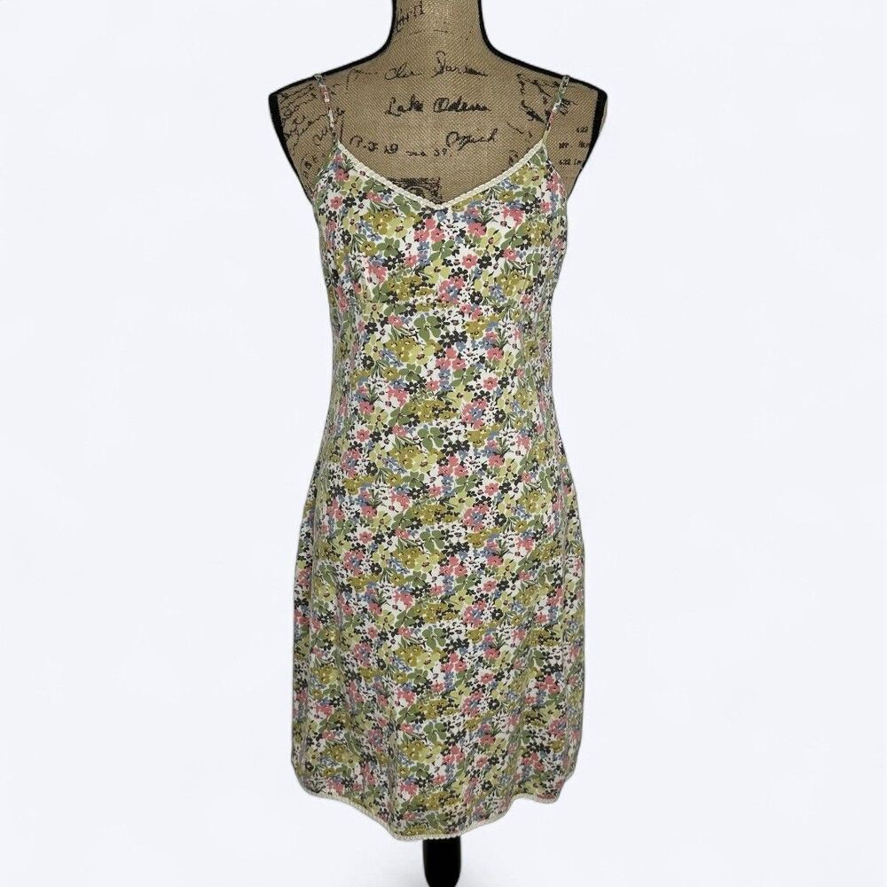 Vintage 90s Route 66 Sundress Sz 6‎ Ditsy Floral Cotton Slip Dress Cottagecore